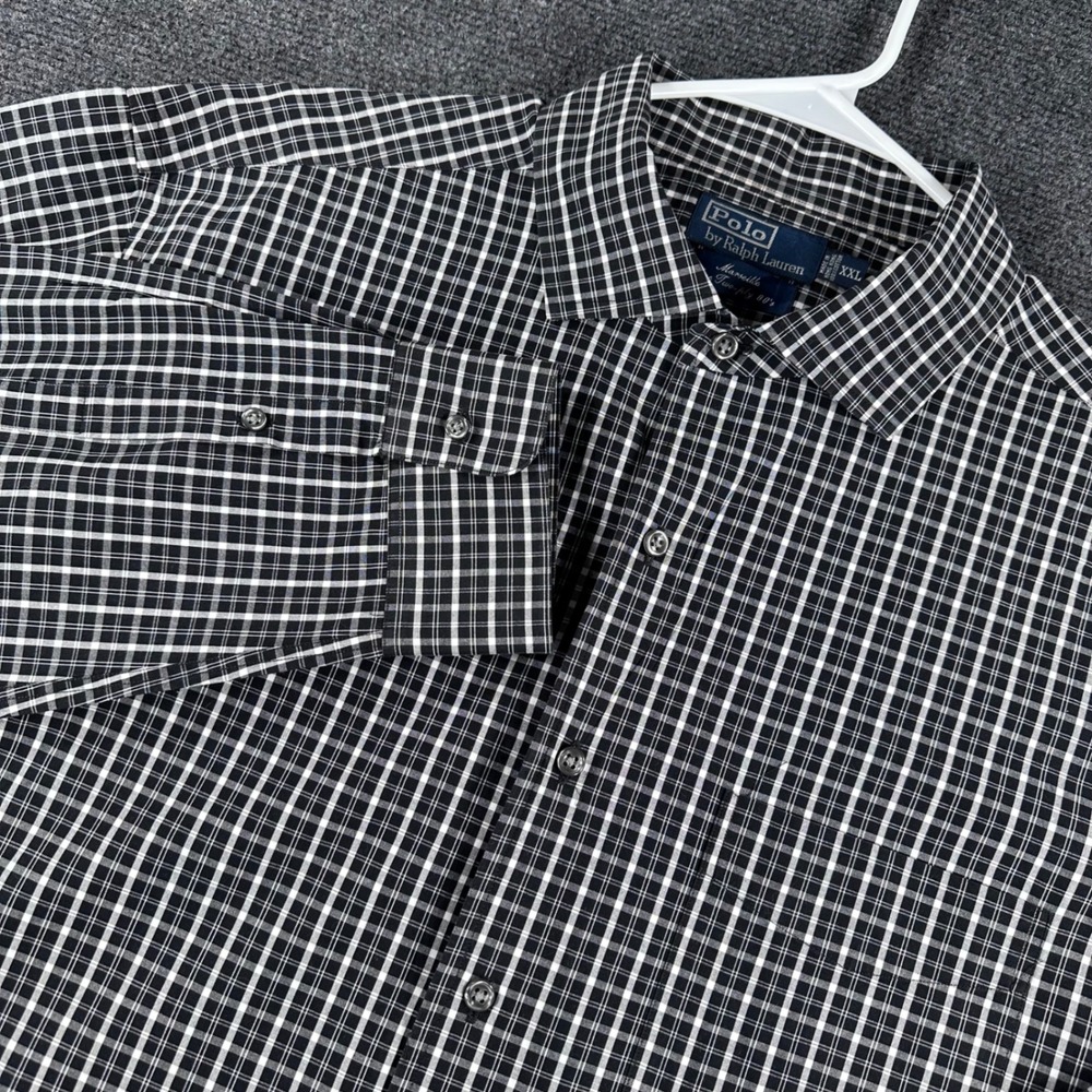 Polo Ralph Lauren Button Down Mens XXL 2XL Check Marseille Long Sleeve‎